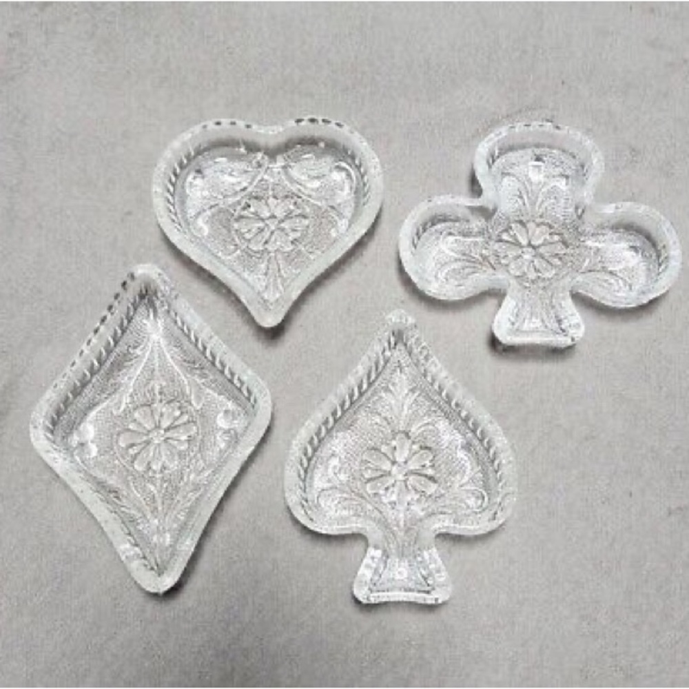 Vintage Mini Jewelry Tray of Card Icons (Set of 4)